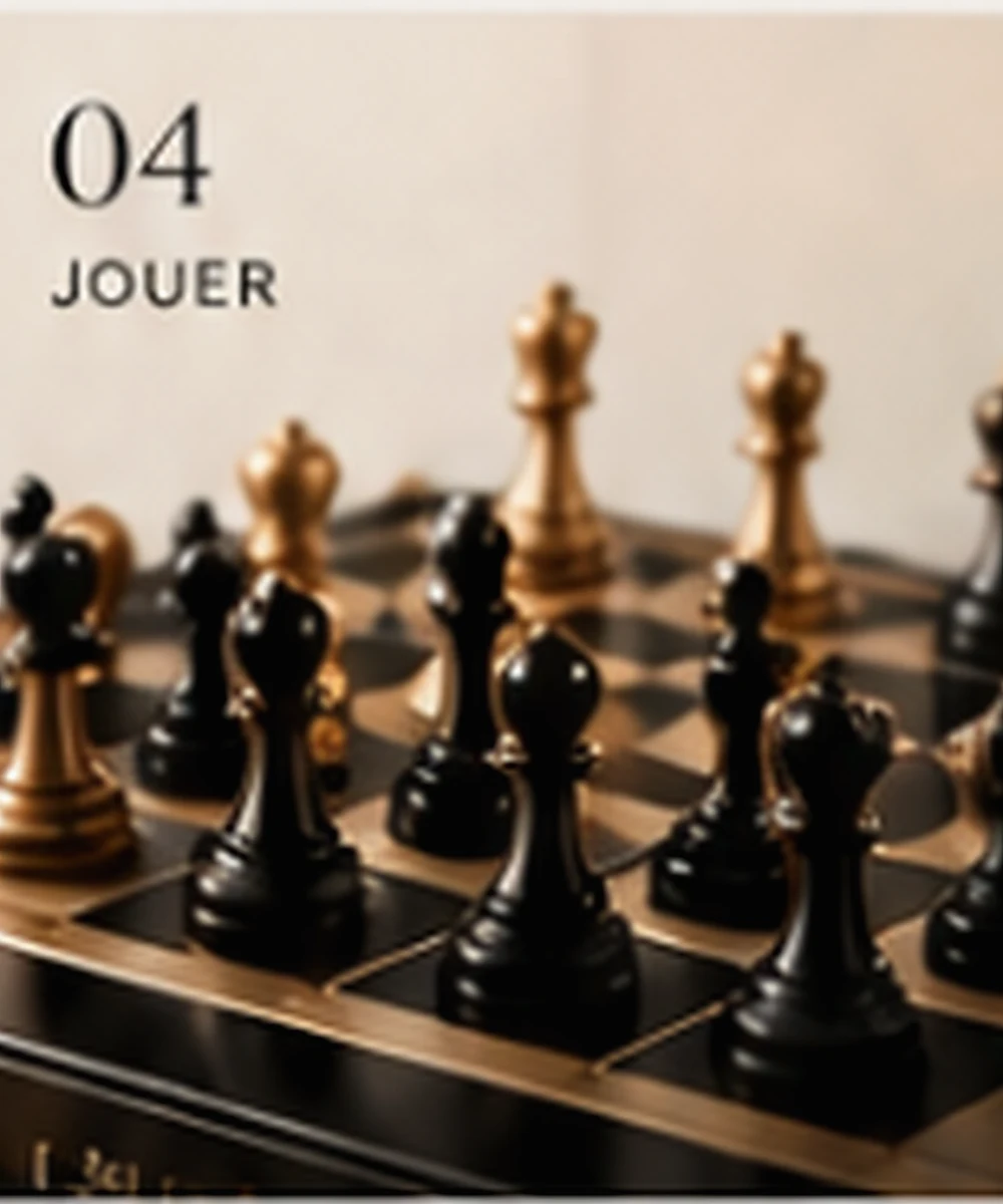 Échiquier noir et bois avec pièces disposées en début de partie